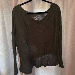 American eagle cropped green sweater